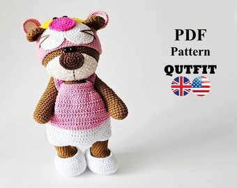 Haakpatroon Kleding Roze Panter voor Speelgoed 27 cm / AMIGURUMI PDF tutorial