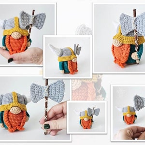 Nain viking, Nain au crochet, Nain amigurumi, Nain au crochet. image 9