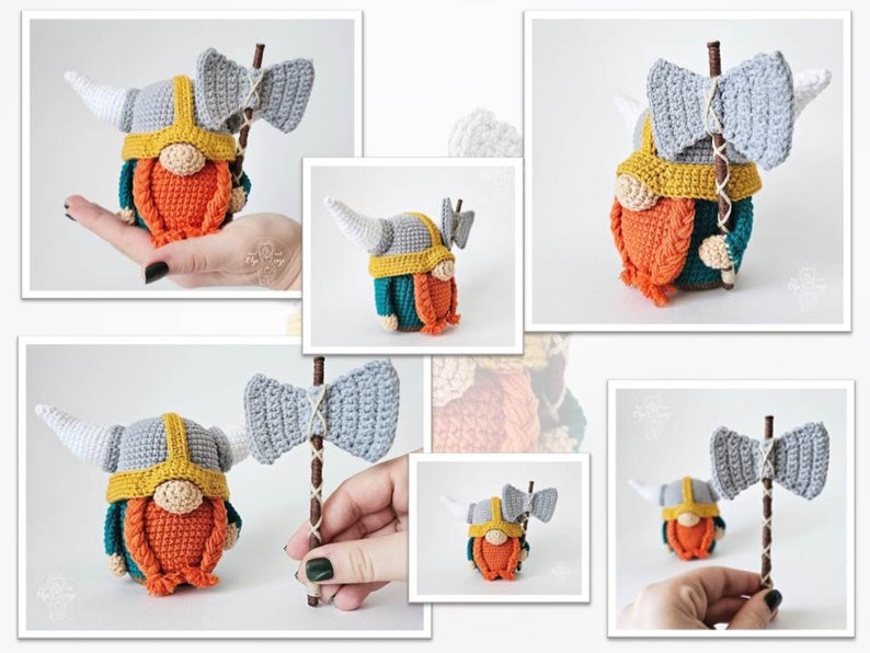 Nain viking, Nain au crochet, Nain amigurumi, Nain au crochet. image 9