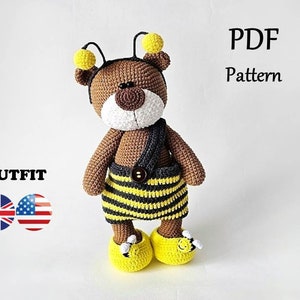 Crochet Pattern Bee Clothes for Toys 27 cm / AMIGURUMI PDF tutorial