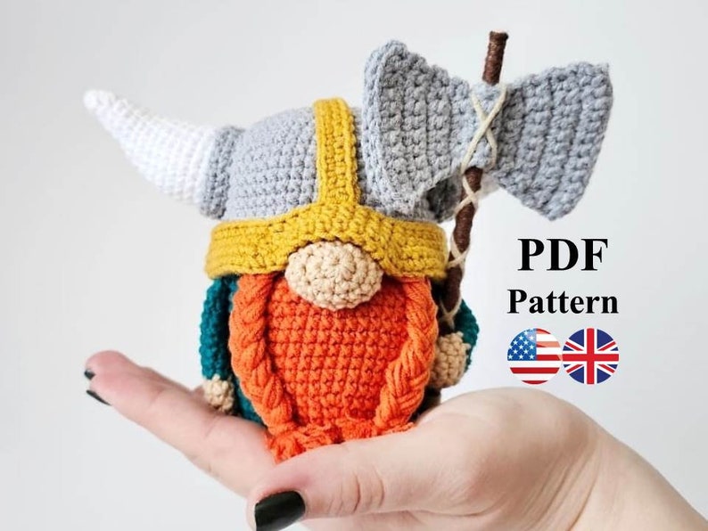 Nain viking, Nain au crochet, Nain amigurumi, Nain au crochet. image 1