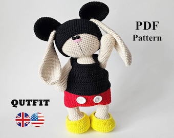 Crochet Pattern  Mouse Clothes for Toys 27 cm / AMIGURUMI PDF tutorial