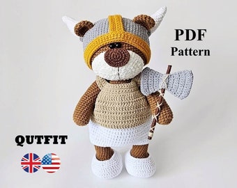 Crochet Pattern  Viking Clothes for Toys 27 cm / AMIGURUMI PDF tutorial