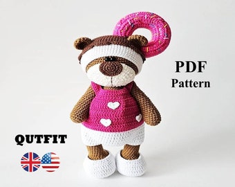 Crochet Pattern Donut Clothes for Toys 27 cm / AMIGURUMI PDF tutorial
