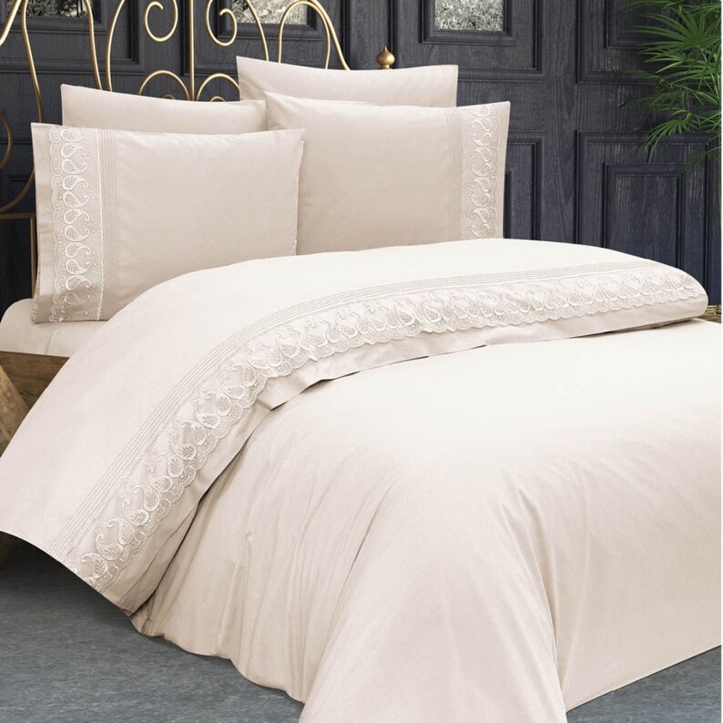 Lace Duvet Cover, Lace Quilt Cover Set, Bedding Set, Cotton Bedding Set