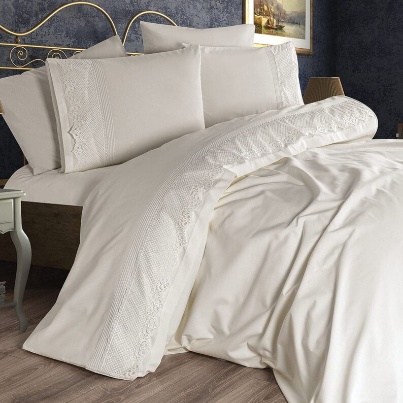 Lace Duvet Cover, Lace Quilt Cover Set, Bedding Set, Cotton Bedding Set