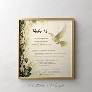 Psalm 23 King James Version Wall Art Bible Verse Poster White Dove Christian Decor Psalm 23 Print Christian Gifts Home Decor | P200