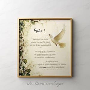 Psalm 1 King James Version Wall Art Psalms Farmhouse Print Christian Home Decor Bible Verse Posters Spiritual Wall Decor Printable | P222