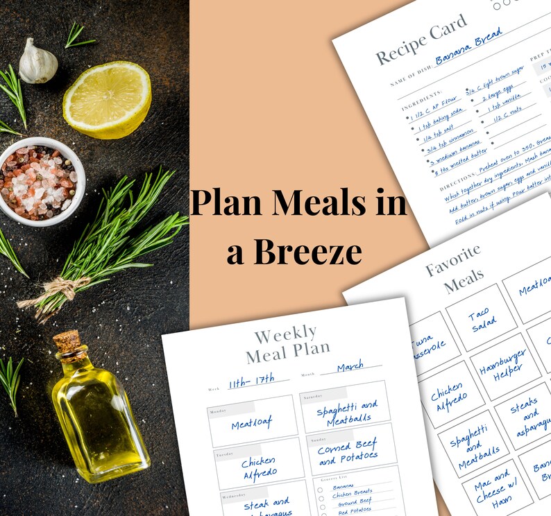 Meal Planner Binder - Ultimate Kitchen Organizer With Cheat Sheets ...