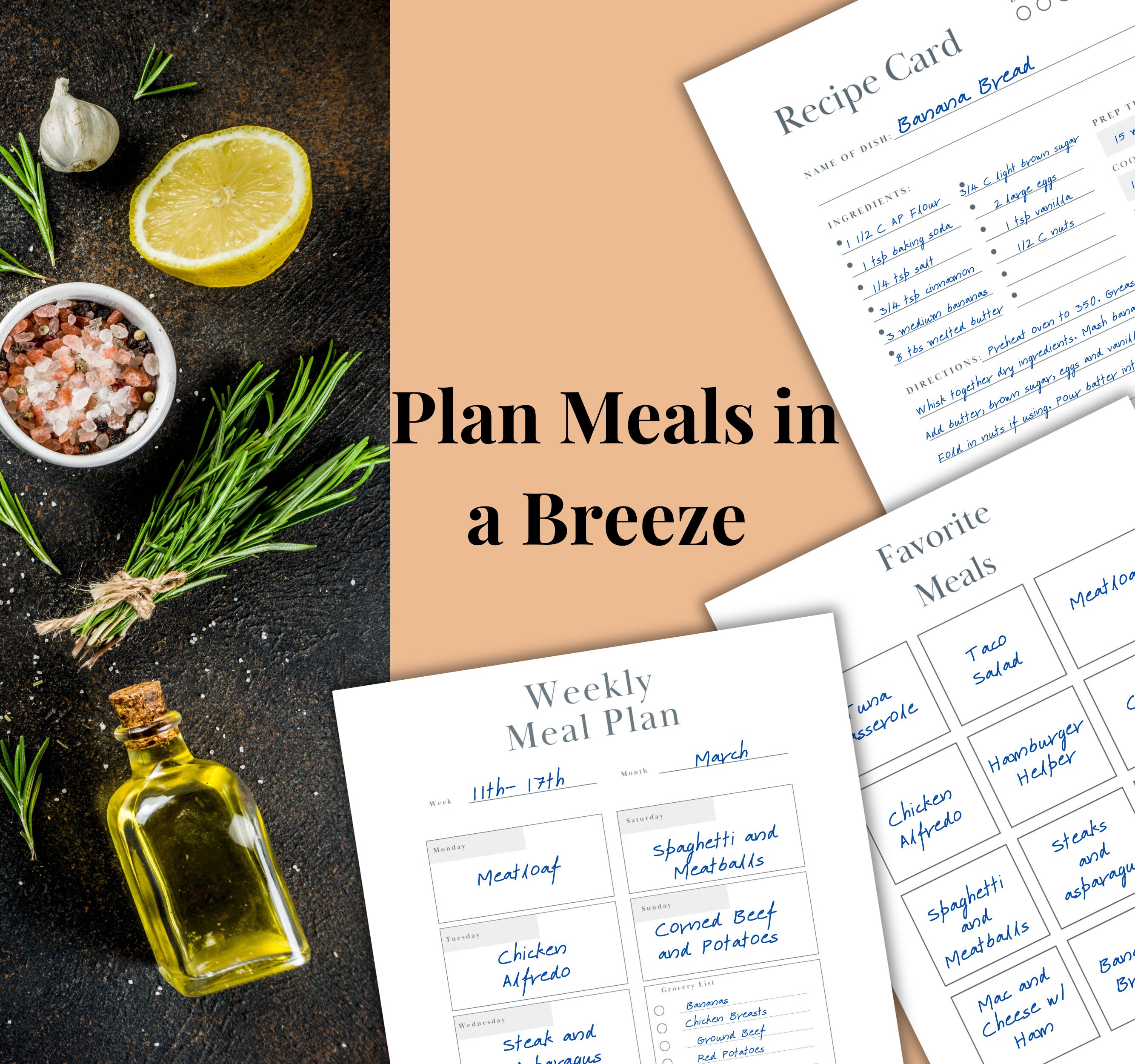 Meal Planner Binder - Ultimate Kitchen Organizer With Cheat Sheets ...