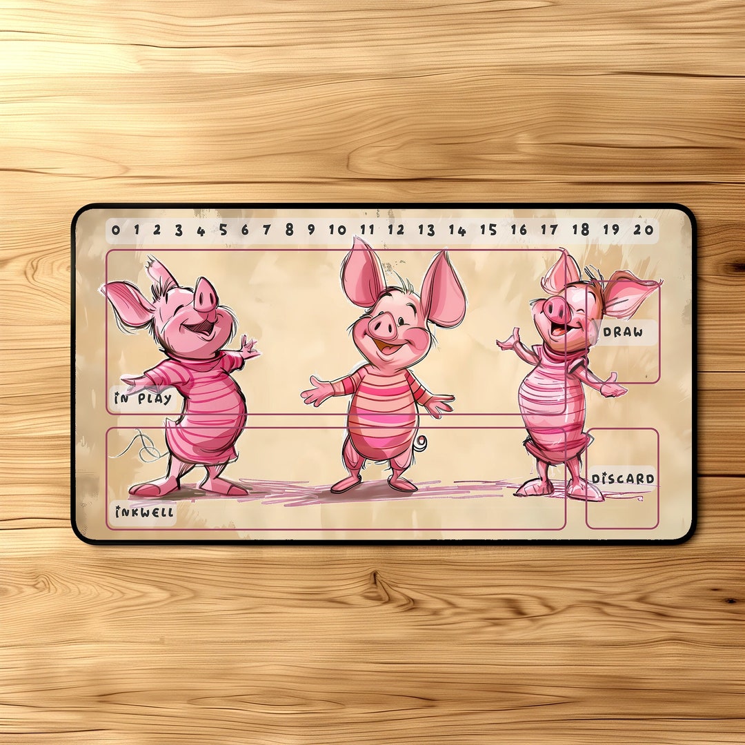 Lorcana Playmat Piglet Collection Designer Playmat for TCG Vibrant Colors Stitched Edge Official
