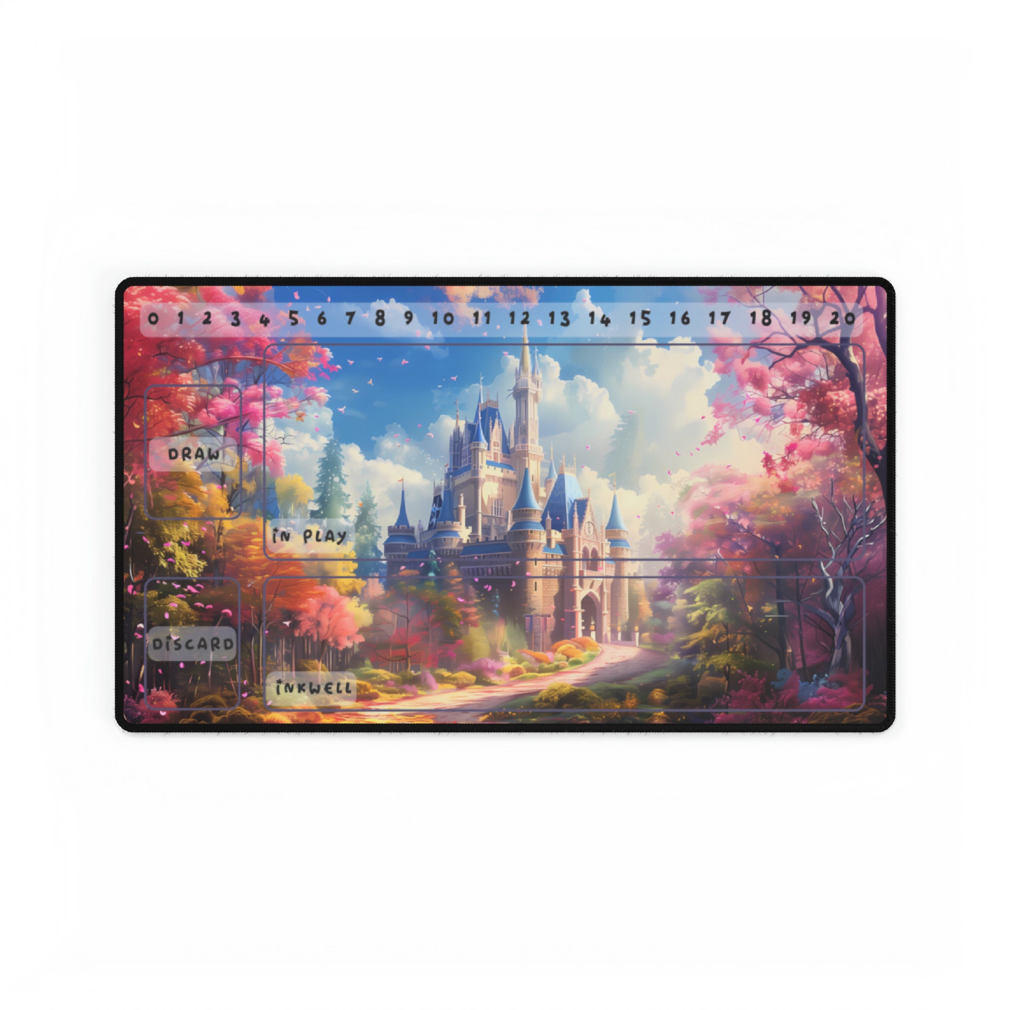 Lorcana Playmat Enchanted Castle Designer Playmat for TCG Vibrant Colors Stitched Edge Official