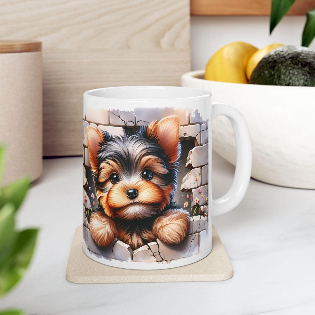 Yorkshire Terrier Ceramic Mug, Cute Dog Coffee Cup, Pet Lover Gift ...