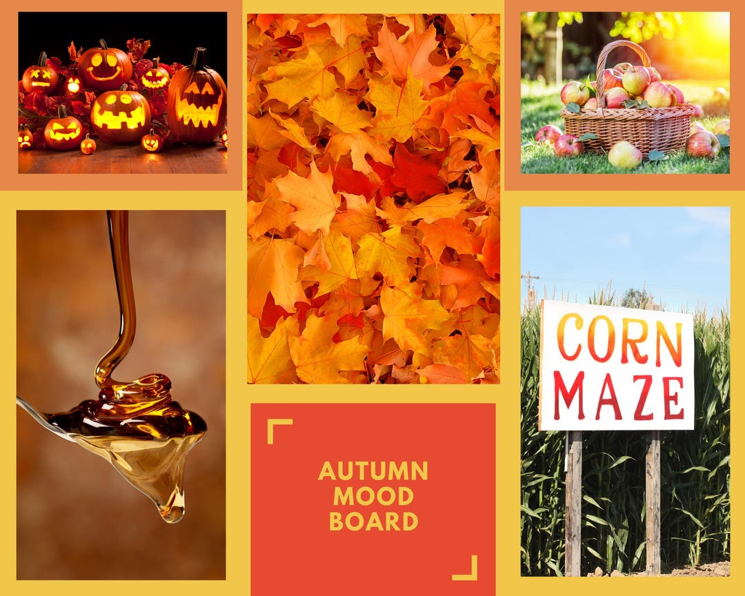Fall Color Boards Autumn Mood Board Printable Fall Vision Board Instant Download Digital ...