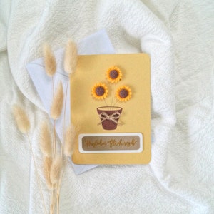 Carte d'anniversaire tournesols avec enveloppe