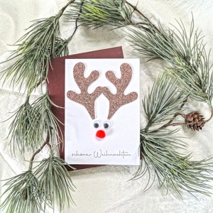 Carte de Noël renne avec enveloppe