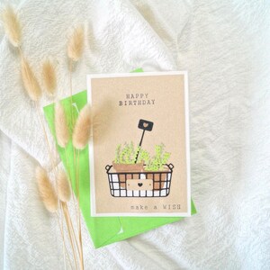 Plantes de cartes d'anniversaire avec enveloppe