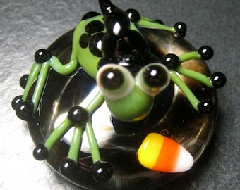 Halloween gift - Glass paperweight MINI Halloween Witch frog - Candy Corn - collectible sculpture Perfect gift Sister Mother Boomwire Glass