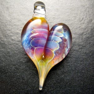 Beautiful Glass Heart Pendant  - Lampwork necklace pendant focal handmade by Boomwire Glass jewelry
