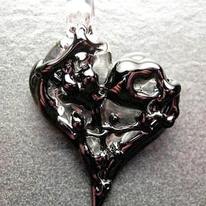 Glass Heart Pendant, Lampwork necklace, unique pendant, focal, jewelry supplies