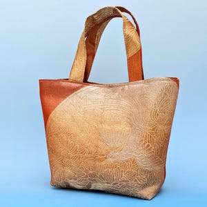 Luxurious Upcycled Japanese Silk Bag - Vintage Obi/Kimono - Small Tote / Mini Handbag / Handmade Bag