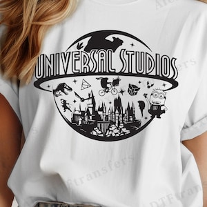 Koszulka z motywem rodzinnej wycieczki do Universal Studios, koszulki wakacyjne