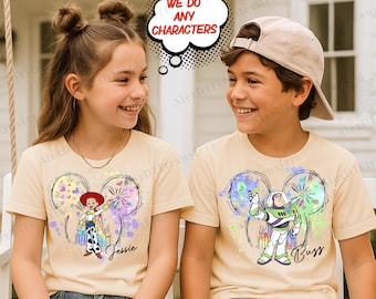 Camiseta de todos los personajes de Disney, camiseta del equipo Disney, camisetas de cumpleaños de Disney, camiseta de Mickey Friends, Toy Story: El Rey León. Princesas Disney.