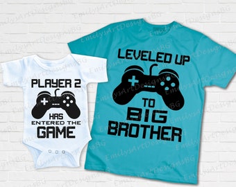Opgewaardeerd tot Big Brother-shirt, familieshirts, bijpassende shirts, kleine grote shirts