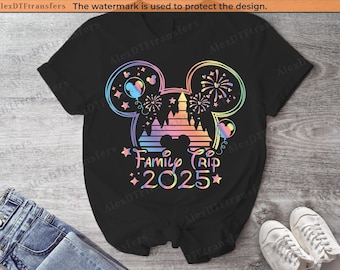 Gradient Disney Family Trip 2025 Shirts, Disney Castle Shirts, Disney Family Shirts, Disneyworld Shirts, Magic Kingdom Shirts, Disney Shirts