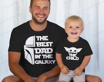 Der beste Vater in den Galaxie-T-Shirts, das dadalorianische T-Shirt, Star Wars-Shirt, Vatertagsgeschenk, Galaxie-Rand-T-Shirt