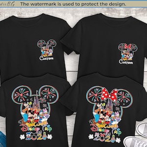 Custom Disney family vacation shirts with matching designs for Disneyland and Disney World trips