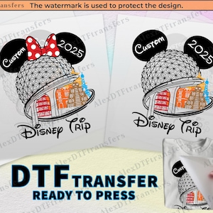 Personalisierte Disney Epcot Reise 2025 DTF Transfer, Disney Urlaub dtf Pressfertig, Print on Demand, Disney Epcot Shirts Dtf, Disney Print