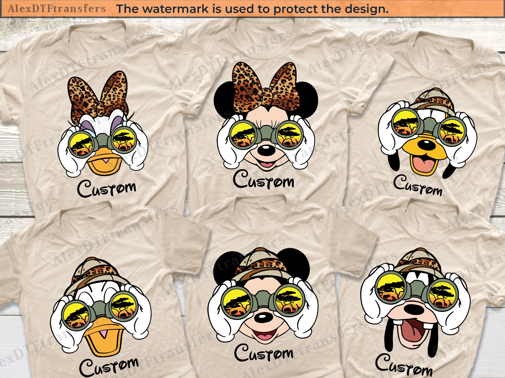 Personalized Disney Characters Safari Animal Kingdom Shirts, Animal Kingdom Shirts, Disney Safari Shirt, Mickey Safari Family Shirts