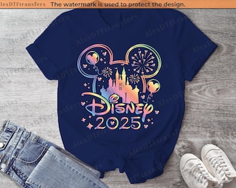 Shirts Disney Family Trip 2025, comfortabele kleuren Disney-shirts, Disney-familieshirts, Disneyworld-shirts, Magic Kingdom-shirts, Disney-shirts