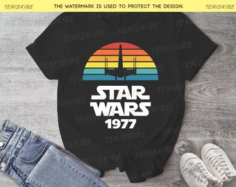 Vintage 1977 Star Wars Logo Shirt, Retro Disney T-Shirt