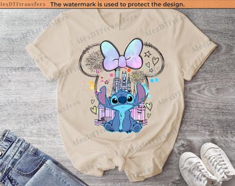 Watercolor Stitch Shirt, Disney Stitch Balloons Shirt, Stitch Baby Shower, Stitch Birthday Shirt, Disney Family Shirts, Disneyland Shirts