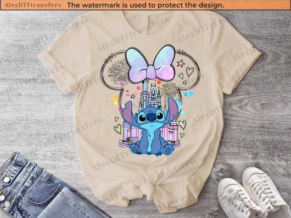 Watercolor Stitch Shirt, Disney Stitch Balloons Shirt, Stitch Baby Shower, Stitch Birthday Shirt, Disney Family Shirts, Disneyland Shirts