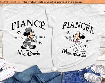 Mickey und Minnie Verlobte/Verlobte Disney paar Shirts