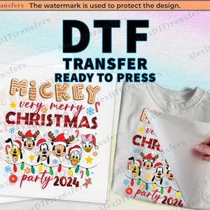 Mickey&#39;s Very Merry Christmas Party 2024 DTF Transfer, Disney Christmas Dtf Ready to Press, Print on Demand, Christmas Dtf, Disney Print