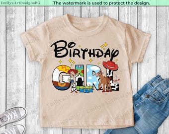 Koszulka urodzinowa dla dziewczynki Toy Story, koszulka Disney Jessie