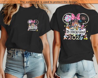 Aangepast Disneyland 2026-shirt voor familievakantie