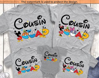ディズニーのいとこ仲間Tシャツ、お揃いのファミリーTシャツ