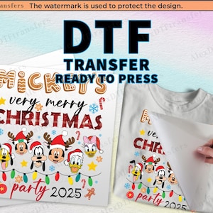 Mickey&#39;s Very Merry Christmas Party 2025 DTF Transfer, Disney Christmas Dtf Ready to Press, Print on Demand, Christmas Dtf, Disney Print