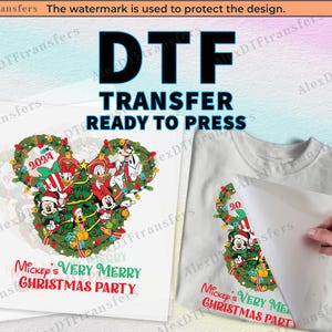 Mickey&#39;s Very Merry Christmas Party Disney DTF Transfer, Christmas Dtf Transfer Ready to Press, Print on Demand, Christmas Dtf, Disney Print