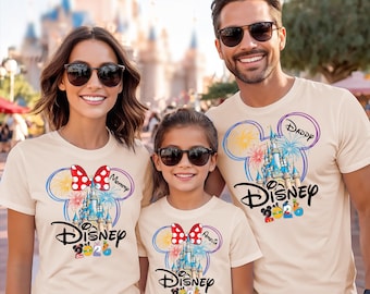 Camisetas de vacaciones familiares Disney 2026, camisetas Disney personalizadas, camisetas a juego del equipo Disney
