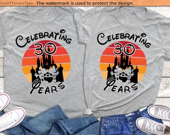 Disney shirts voor 30-jarig jubileum, bijpassende T-shirts voor jubileum