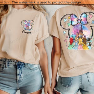 Custom Disney Princess Castle Shirt, Disney Watercolor Castle Shirt, Disney Besties Shirts, Disney Princess Shirt, Disney Girls Trip Shirts