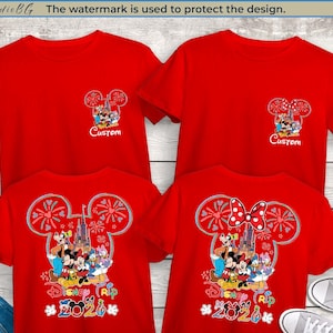 Custom Disney shirts available in multiple colors for family and group vacations