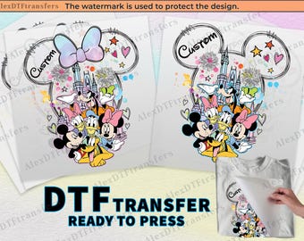 Personalized Mickey and Friends Family Vacation 2025 DTF Transfers, Custom Disney Trip dtf Ready to Press, Print on Demand, Disney Print