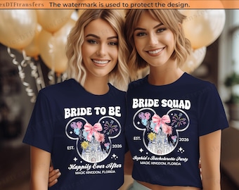 Disney Bachelorette Party Shirts, Bride & Squad Matching Tees